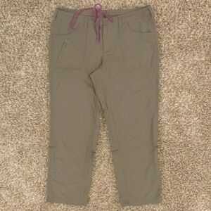 The North Face Pants Women's 12 Brown Horizon II Hiking Outdoors‎ Nylon Roll Up